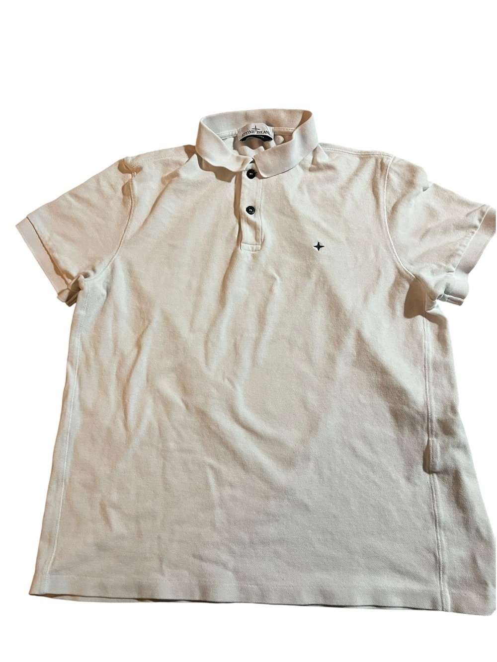 Stone Island White Polo Shirt - Classic Short Sleeve